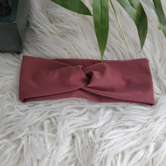 Handcrafted Adult Rose Colored Knotted Front Headband - Picture 1 of 3